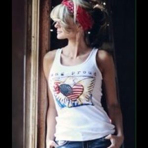 Dang Chicks Tank Top USA and Eagle Print